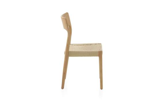 Silla Comedor Moderna Madera Fresno Asiento Cuerda Abuis