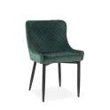 Silla Comedor Moderna Tapizada Rombos Verde Serie Melissa