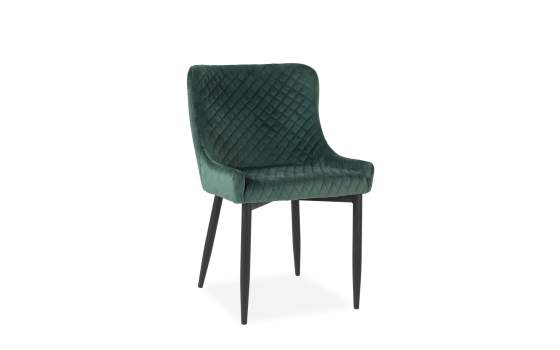 Silla Comedor Moderna Tapizada Rombos Verde Serie Melissa