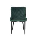Silla Comedor Moderna Tapizada Rombos Verde Serie Melissa