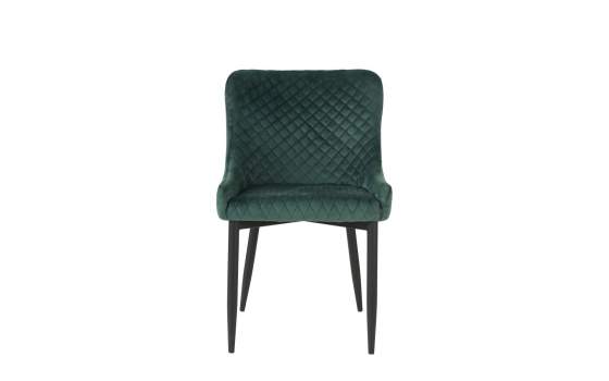 Silla Comedor Moderna Tapizada Rombos Verde Serie Melissa