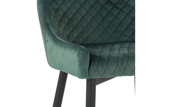 Silla Comedor Moderna Tapizada Rombos Verde Serie Melissa