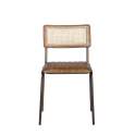 Silla Comedor Piel Forja y Rejilla Rattan Serie Ayrer