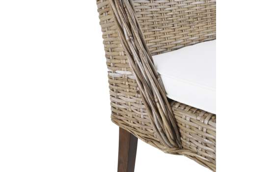 Silla Comedor Rattan Natural con Cojin Serie Abriln