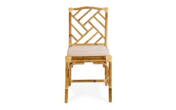 Silla Comedor Rattan Natural con Cojin Serie Rombo