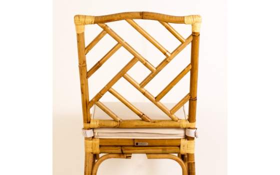 Silla Comedor Rattan Natural con Cojin Serie Rombo