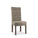 Silla Comedor Rattan Natural Pata Madera Serie Abriln