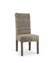 Silla Comedor Rattan Natural Pata Madera Serie Abriln