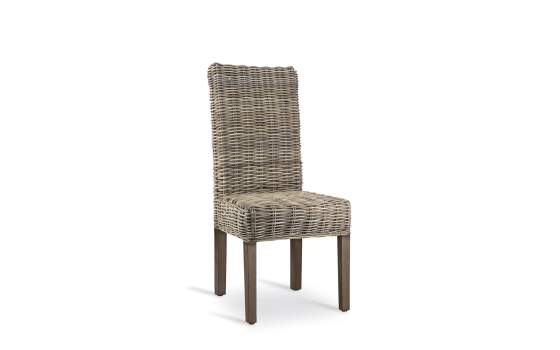 Silla Comedor Rattan Natural Pata Madera Serie Abriln