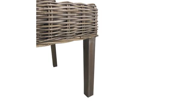 Silla Comedor Rattan Natural Pata Madera Serie Abriln