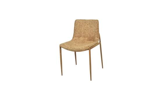 Silla Comedor Tapizada Actual Chenilla Mostaza - Serie Alfix