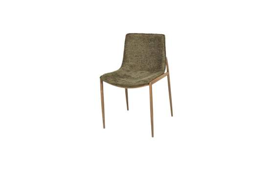 Silla Comedor Tapizada Actual Chenilla Verde - Serie Alfix