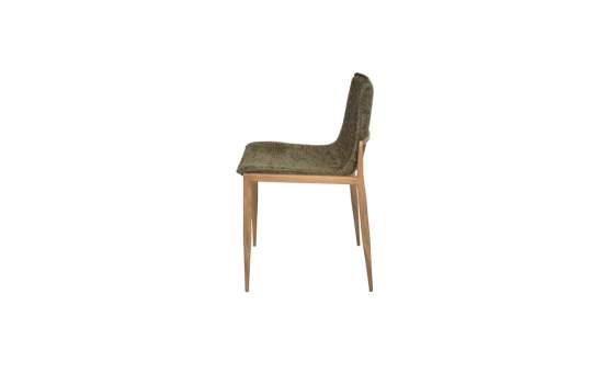 Silla Comedor Tapizada Actual Chenilla Verde - Serie Alfix