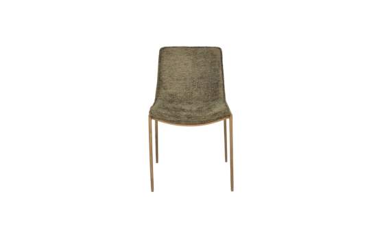 Silla Comedor Tapizada Actual Chenilla Verde - Serie Alfix