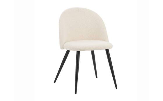 Silla Comedor Tapizada Alpaca Blanco Roto Estilo Actual Egina