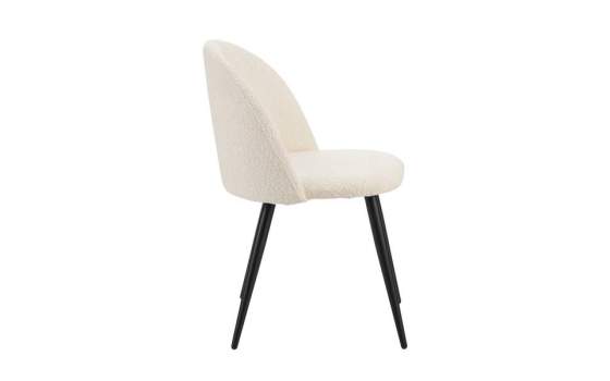 Silla Comedor Tapizada Alpaca Blanco Roto Estilo Actual Egina