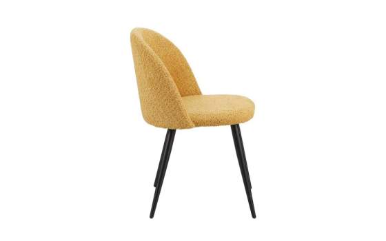 Silla Comedor Tapizada Alpaca Mostaza Estilo Actual Egina