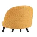 Silla Comedor Tapizada Alpaca Mostaza Estilo Actual Egina