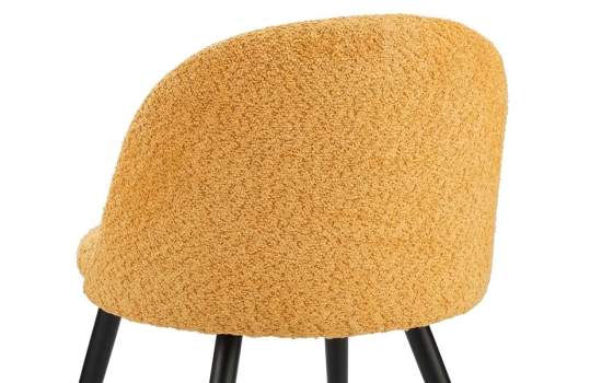 Silla Comedor Tapizada Alpaca Mostaza Estilo Actual Egina