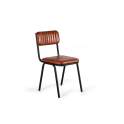 Silla Comedor Tapizada Asiento Respaldo Piel Patas Metal Vakin