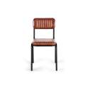 Silla Comedor Tapizada Asiento Respaldo Piel Patas Metal Vakin