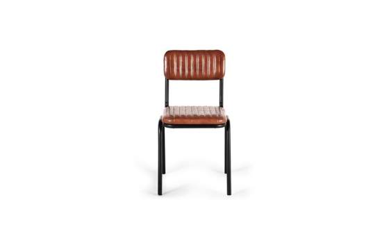 Silla Comedor Tapizada Asiento Respaldo Piel Patas Metal Vakin