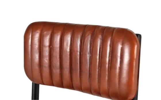 Silla Comedor Tapizada Asiento Respaldo Piel Patas Metal Vakin