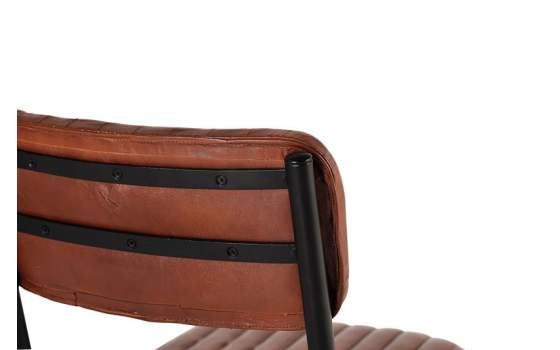 Silla Comedor Tapizada Asiento Respaldo Piel Patas Metal Vakin
