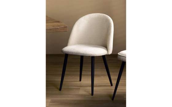 Silla Comedor Tapizada Beige Estilo Actual Serie Egina