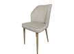 Silla Comedor Tapizada Beige y Patas Natural Serie Anube