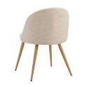 Silla Comedor Tapizada Crema Patas Madera Estilo Actual Egina