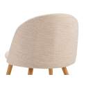 Silla Comedor Tapizada Crema Patas Madera Estilo Actual Egina