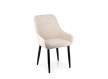 Silla Comedor Tapizada en Crudo Patas Acero Negro Aorla