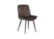 Silla Comedor Tapizada en Piel Gris Ceniza - Serie Colmar