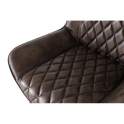 Silla Comedor Tapizada en Piel Gris Ceniza - Serie Colmar