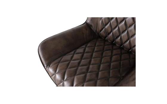 Silla Comedor Tapizada en Piel Gris Ceniza - Serie Colmar