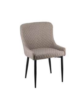 Silla Comedor Tapizada en Topo Patas Acero Negro Aorla