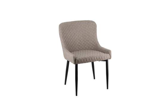 Silla Comedor Tapizada en Topo Patas Acero Negro Aorla Silla Comedor Tapizada en Topo Patas Acero Negro Aorla