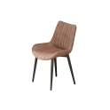 Silla Comedor Tapizada Taupe y Metal Negro Serie Anube
