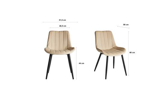 Silla Comedor Tapizada Terciopelo Estilo Actual Serie Orani