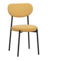 Silla Comedor Tapizada Terciopelo Mostaza Patas Metal Maui