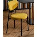 Silla Comedor Tapizada Terciopelo Mostaza Patas Metal Maui