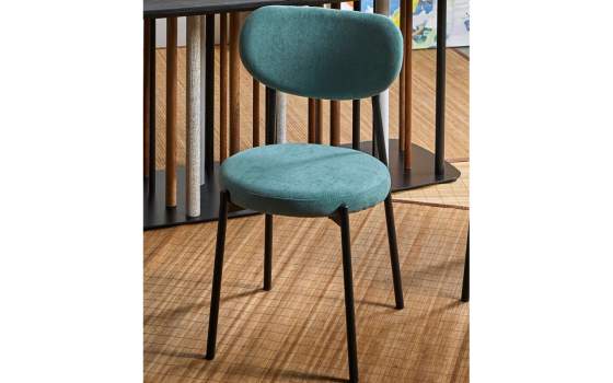 Silla Comedor Tapizada Terciopelo Turquesa Patas Metal Maui Silla Comedor Tapizada Terciopelo Turquesa Patas Metal Maui