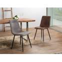 Silla Comedor Tela Desgastada Marron Estilo Contemporaneo Airaco