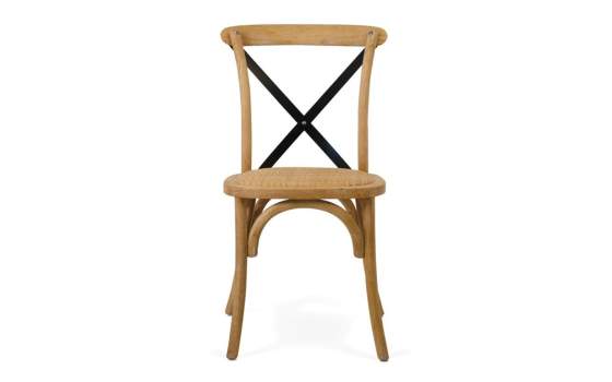 Silla Cruces Apilable en Olmo Color Roble serie Duna