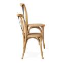 Silla Cruces Apilable en Olmo Color Roble serie Duna