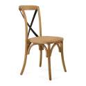 Silla Cruces Apilable en Olmo Color Roble serie Duna