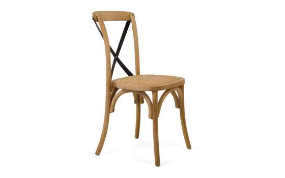 Silla Cruces Apilable en Olmo Color Roble serie Duna