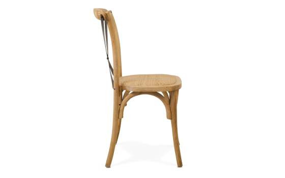 Silla Cruces Apilable en Olmo Color Roble serie Duna