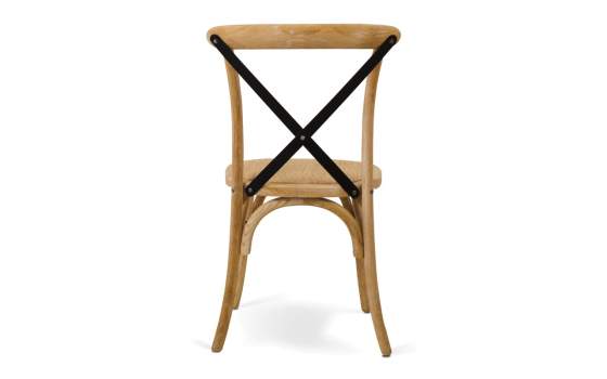 Silla Cruces Apilable en Olmo Color Roble serie Duna